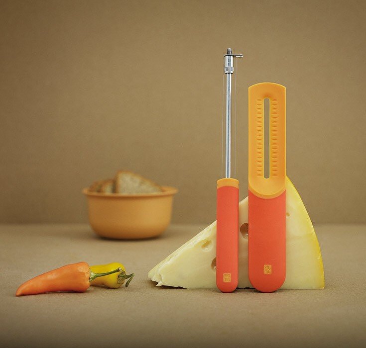 Say-Ceese Noži za sir, oranžni, 2 kosa