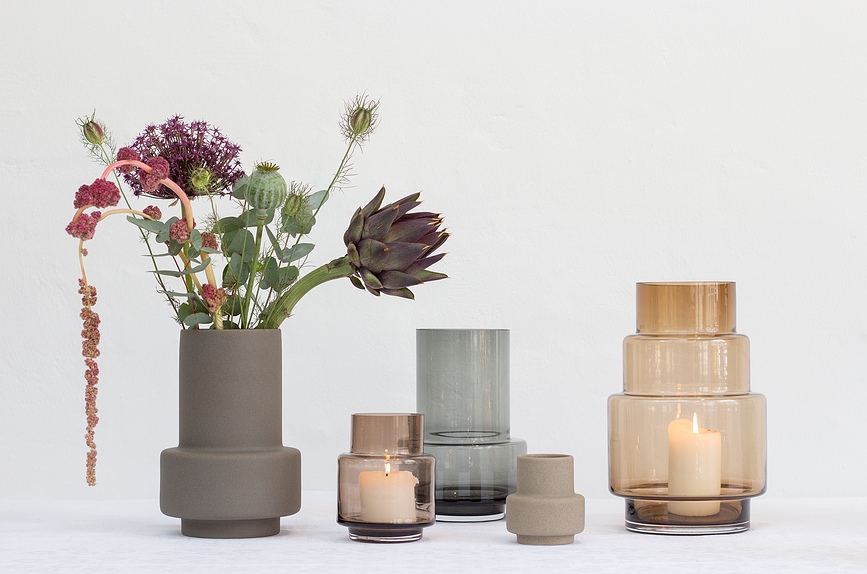 Hurricane Ceramic Βάζο, 10 cm, ανοιχτό γκρι