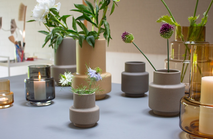 Hurricane Vase céramique, 10 cm, gris clair