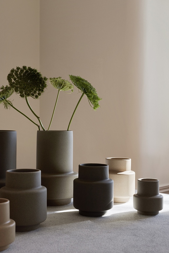 Hurricane Vase 15 cm, céramique, gris clair