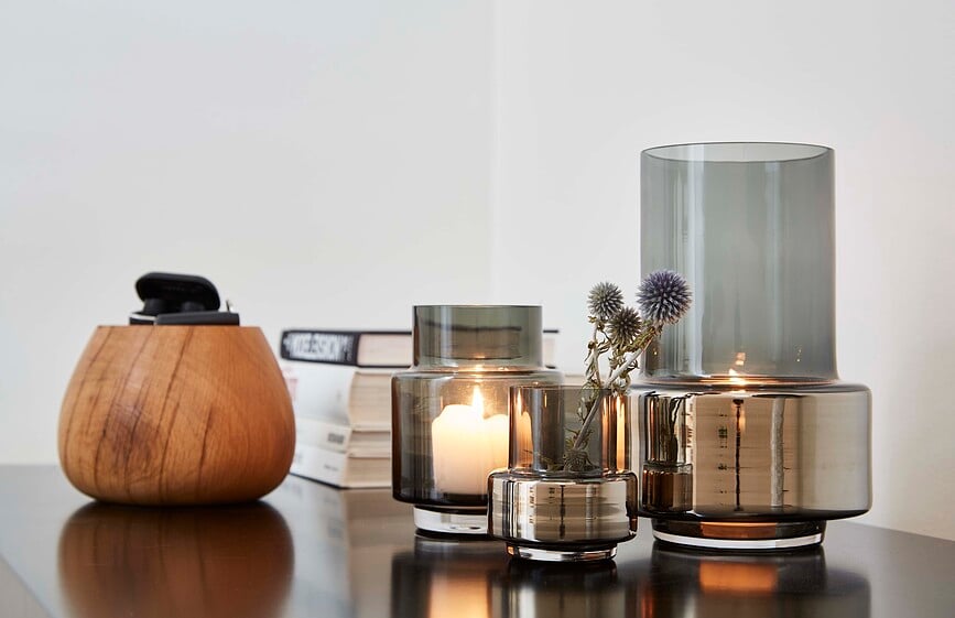 Jarrón o Portavelas Hurricane No.53, ámbar