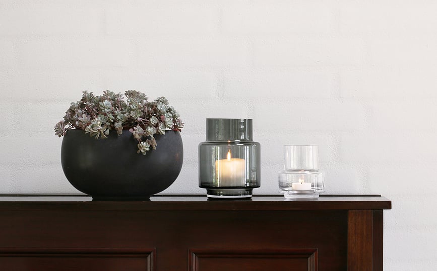 Jarrón o Portavelas Hurricane No.53, ámbar