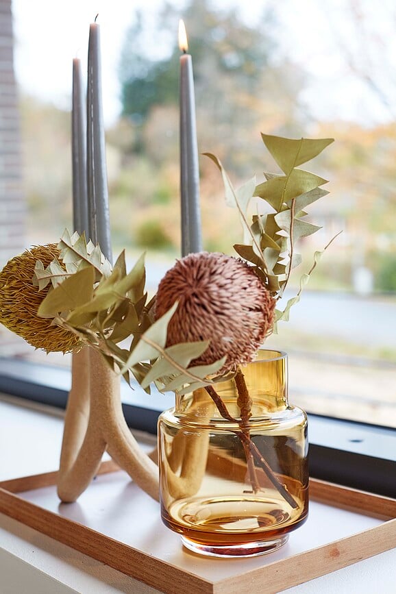 Jarrón o Portavelas Hurricane No.53, ámbar