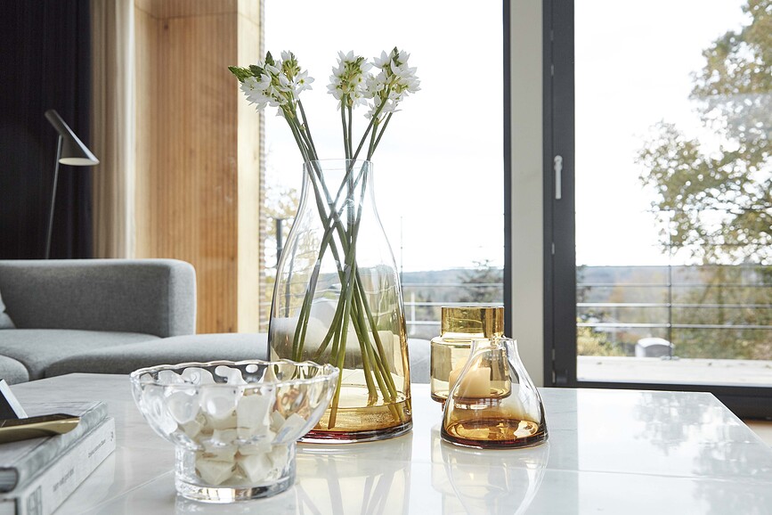 Jarrón o Portavelas Hurricane No.53, ámbar