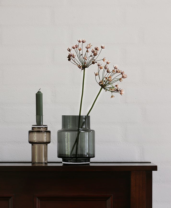 Jarrón o Portavelas Hurricane No.53, ámbar