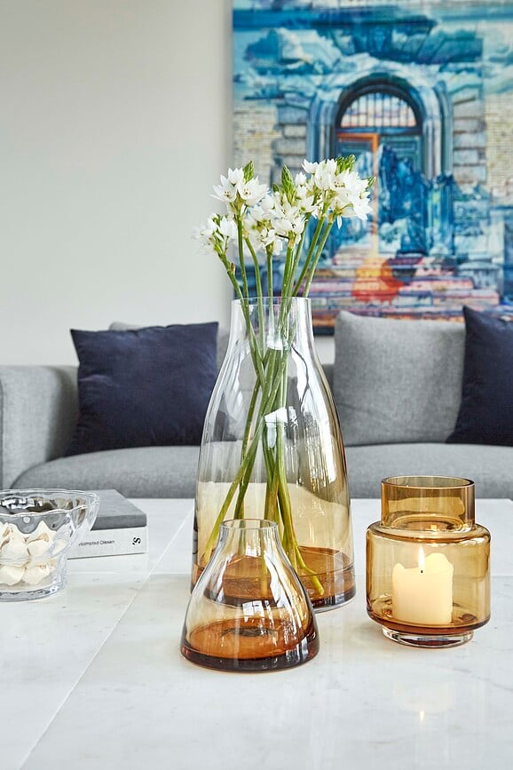 Jarrón o Portavelas Hurricane No.53, ámbar