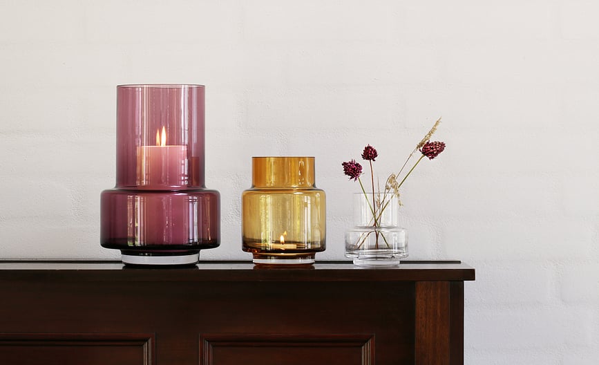 Jarrón o Portavelas Hurricane No.53, ámbar