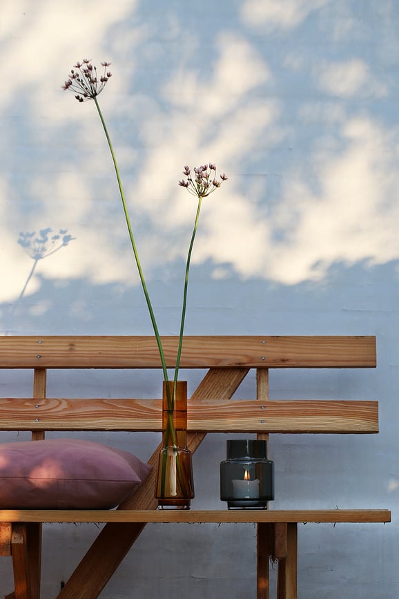 Jarrón o Portavelas Hurricane No.53, ámbar