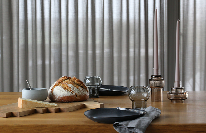 Platos de gres Ro Collection No.35, gris claro, 2 unidades