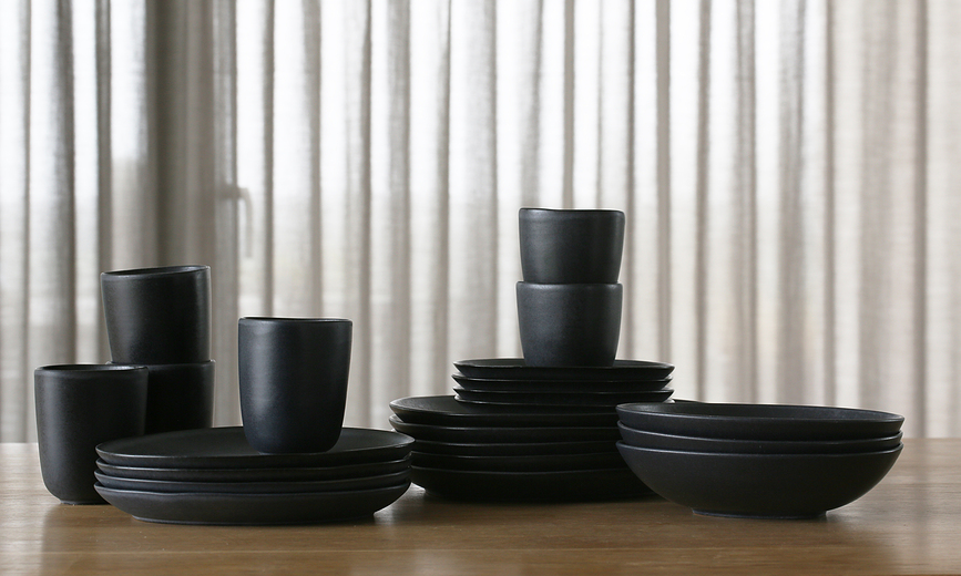 Platos de gres Ro Collection No.35, gris claro, 2 unidades