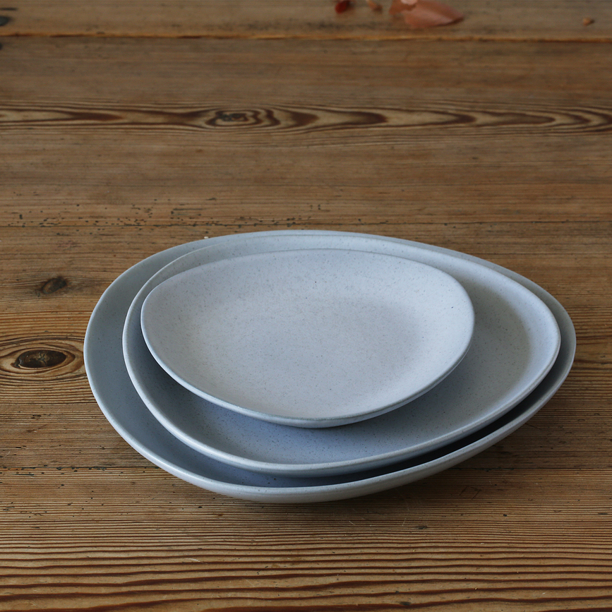 Platos de gres Ro Collection No.35, gris claro, 2 unidades