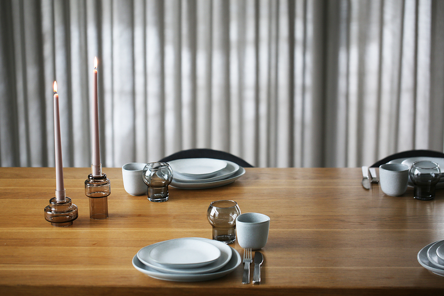 Platos de gres Ro Collection No.35, gris claro, 2 unidades