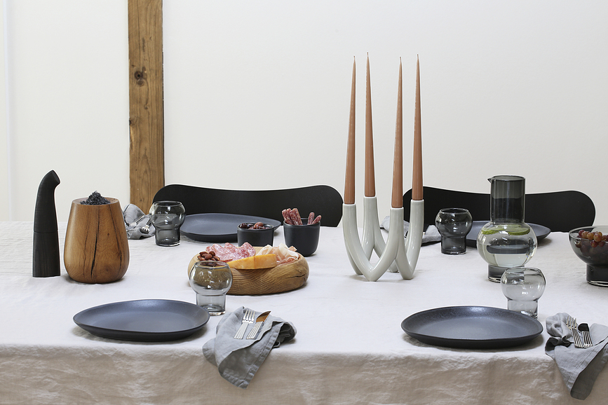 Platos de gres Ro Collection No.35, gris claro, 2 unidades