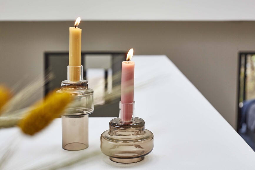 Portavelas de cristal Ro Collection No.54, marrón