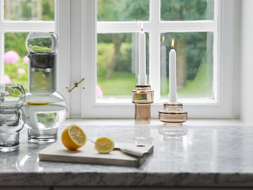 Portavelas de cristal Ro Collection No.55, índigo