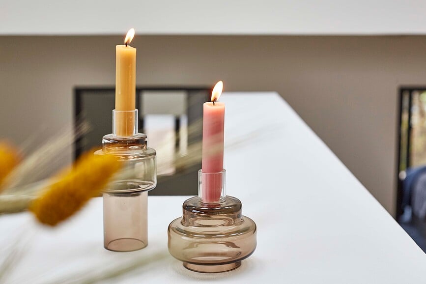 Portavelas de cristal Ro Collection No.55, índigo