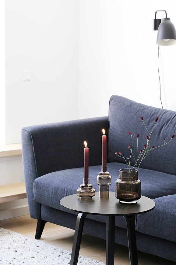 Portavelas de cristal Ro Collection No.55, índigo