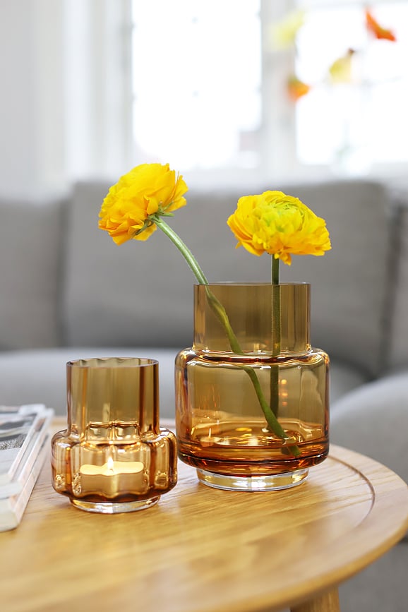 Portavelas Hurricane Reflections No.25, para vela de té, marrón