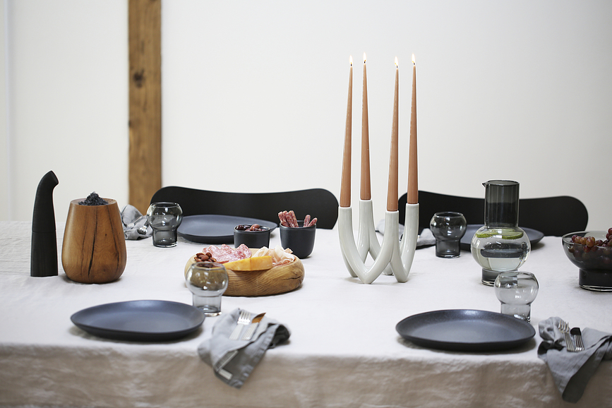 Ro Collection No.35 Assiettes en grès, gris clair, Lot de 2