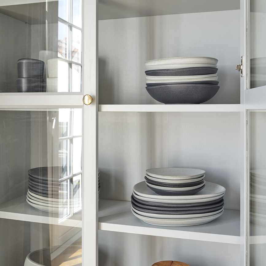 Ro Collection No.35 Assiettes en grès, gris clair, Lot de 2