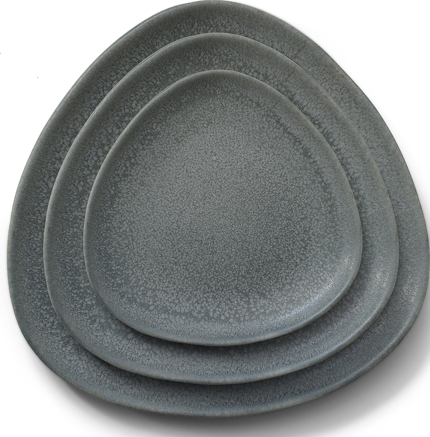 Ro Collection No.35 Krožniki, kamenina, svetlo sivi, 2 kosa