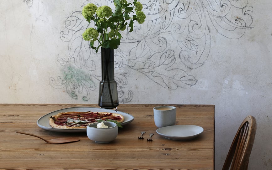 Ro Collection No.35 Tanjuri od kamenine svijetlosivi 2 kom.