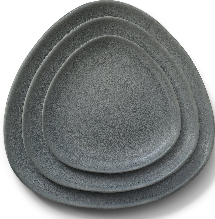 Ro Collection No.35 Tanjuri od kamenine svijetlosivi 2 kom.