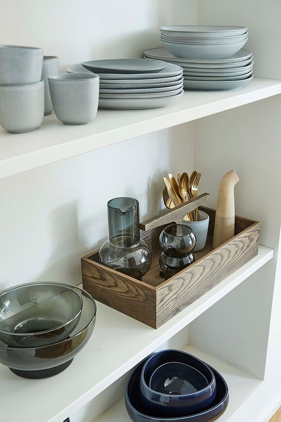 Ro Collection No.35 Tanjuri od kamenine svijetlosivi 2 kom.