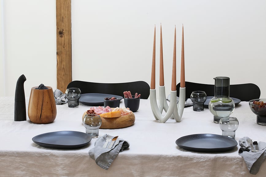 Ro Collection No.35 Tanjuri od kamenine svijetlosivi 2 kom.