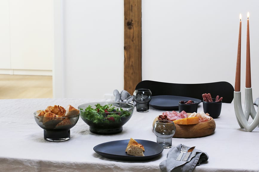 Ro Collection No.35 Tanjuri od kamenine svijetlosivi 2 kom.