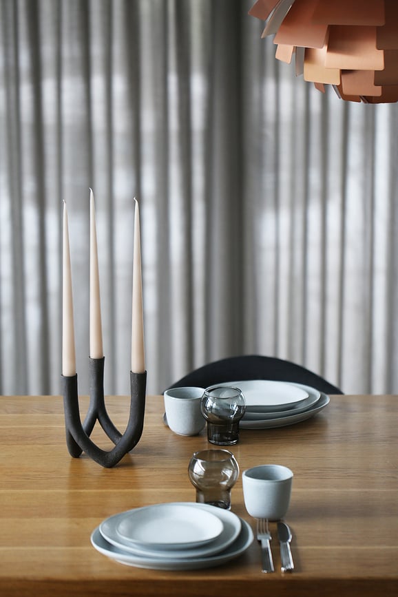 Ro Collection No.35 Tanjuri od kamenine svijetlosivi 2 kom.