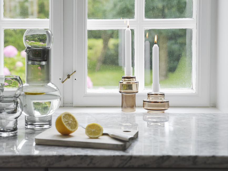 Ro Collection No.55 Bougeoir, indigo, en verre