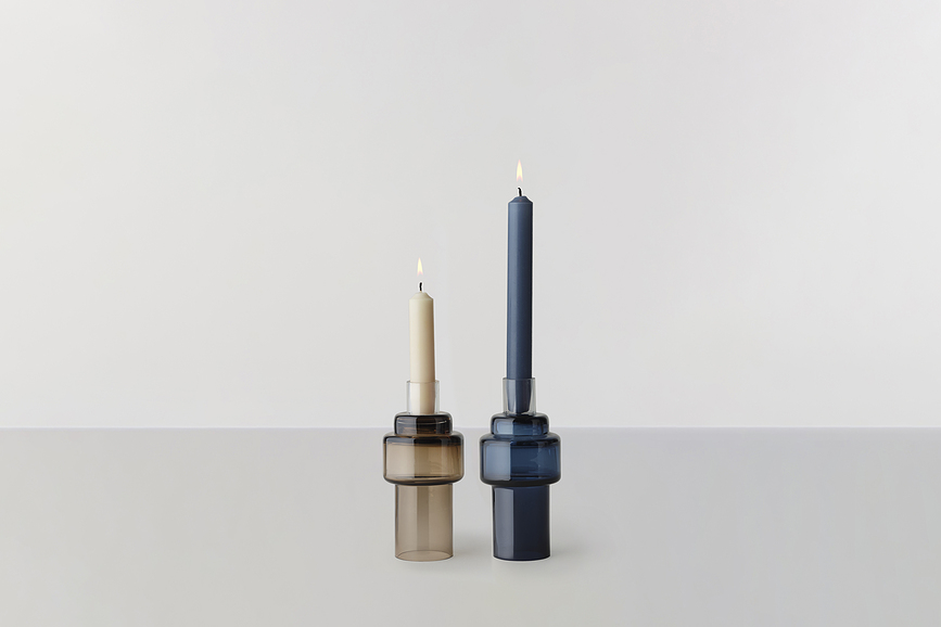 Ro Collection No.55 Svijećnjak stakleni indigo