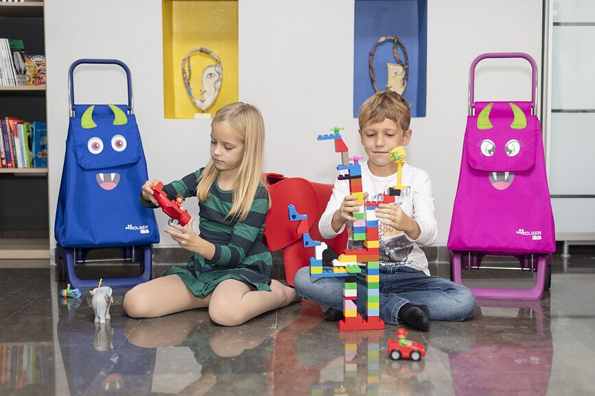 Carro de Compra infantil Rolser Joy 1700 Monster Kid, lima