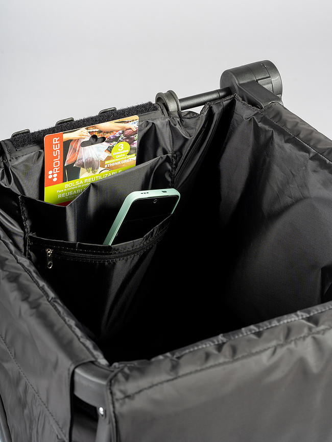 Carro de compra plegable Rolser Basket Polar 4B, negro