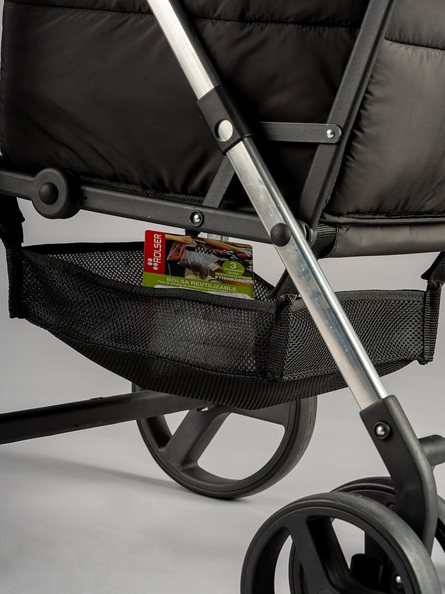 Carro de compra plegable Rolser Basket Polar 4B, negro