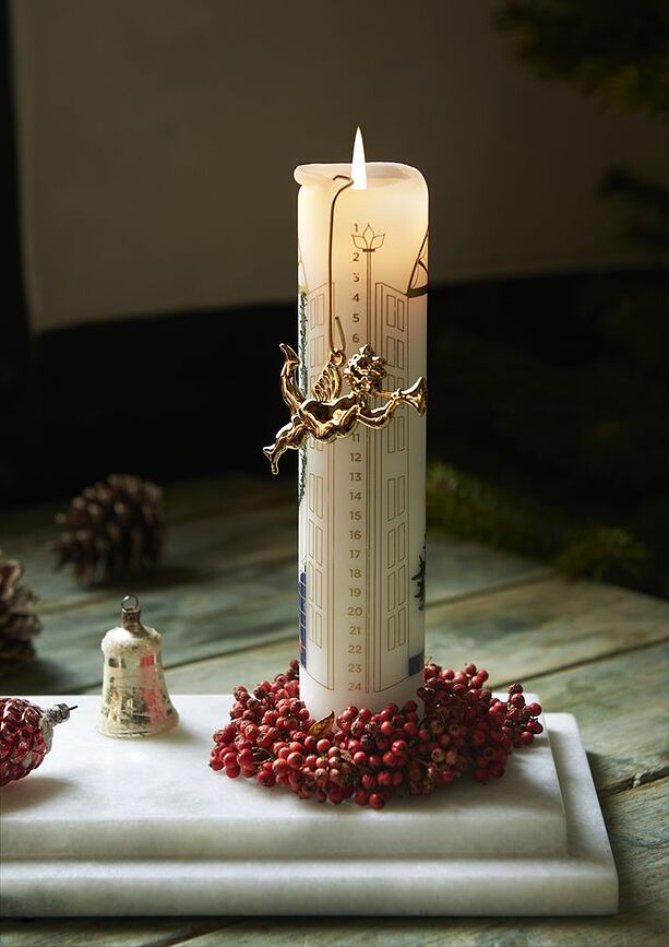 Adorno Navideño Ángel con trompeta Karen Blixen, plateado