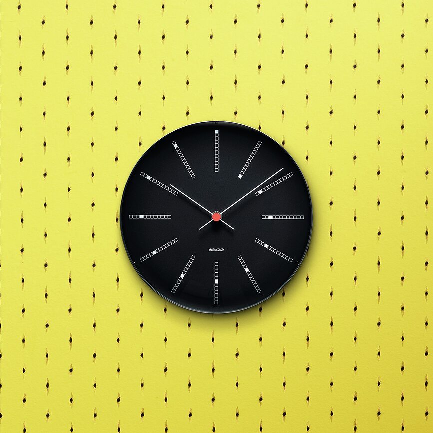 Bankers Horloge murale 21 cm, noire