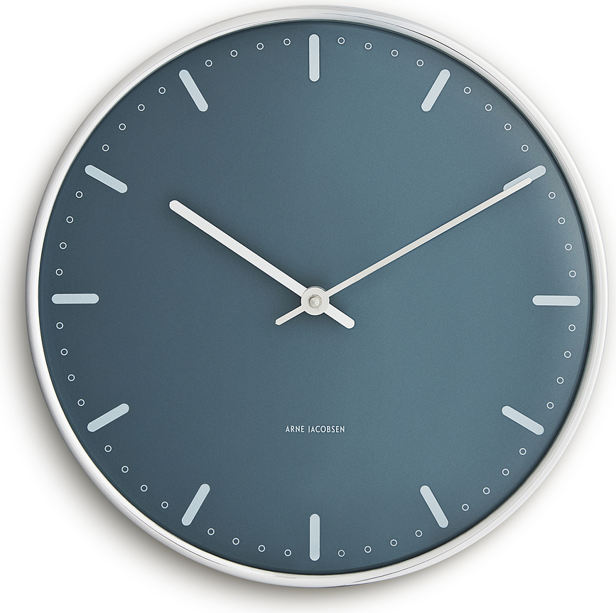 City Hall wandklok 21 cm, blauw