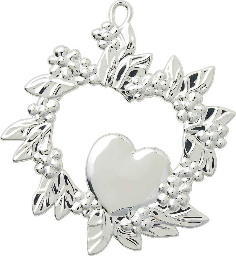 Colgante Navideño Karen Blixen de metal, corona con corazón, dorado