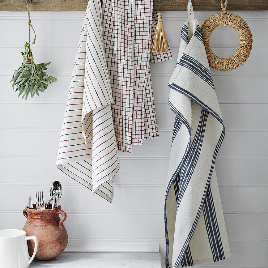 Garn Torchon de Cuisine à carreaux, 50 x 70 cm, terracotta