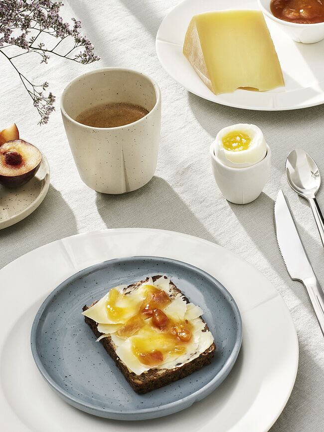 Grand Cru Assiettes à Déjeuner 23 cm, blanches, Lot de 4