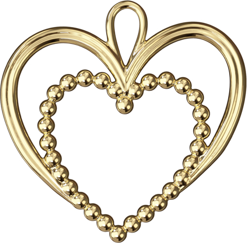 Karen Blixen Božični Okras srce, 6,5 cm, zlati