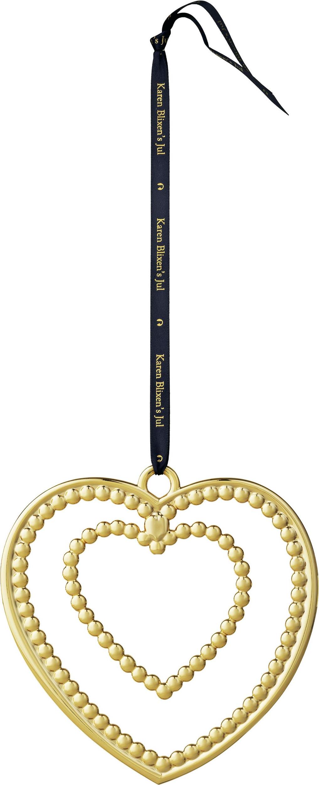 Karen Blixen Christbaumschmuck 12 cm Herz aus Kugeln goldfarben