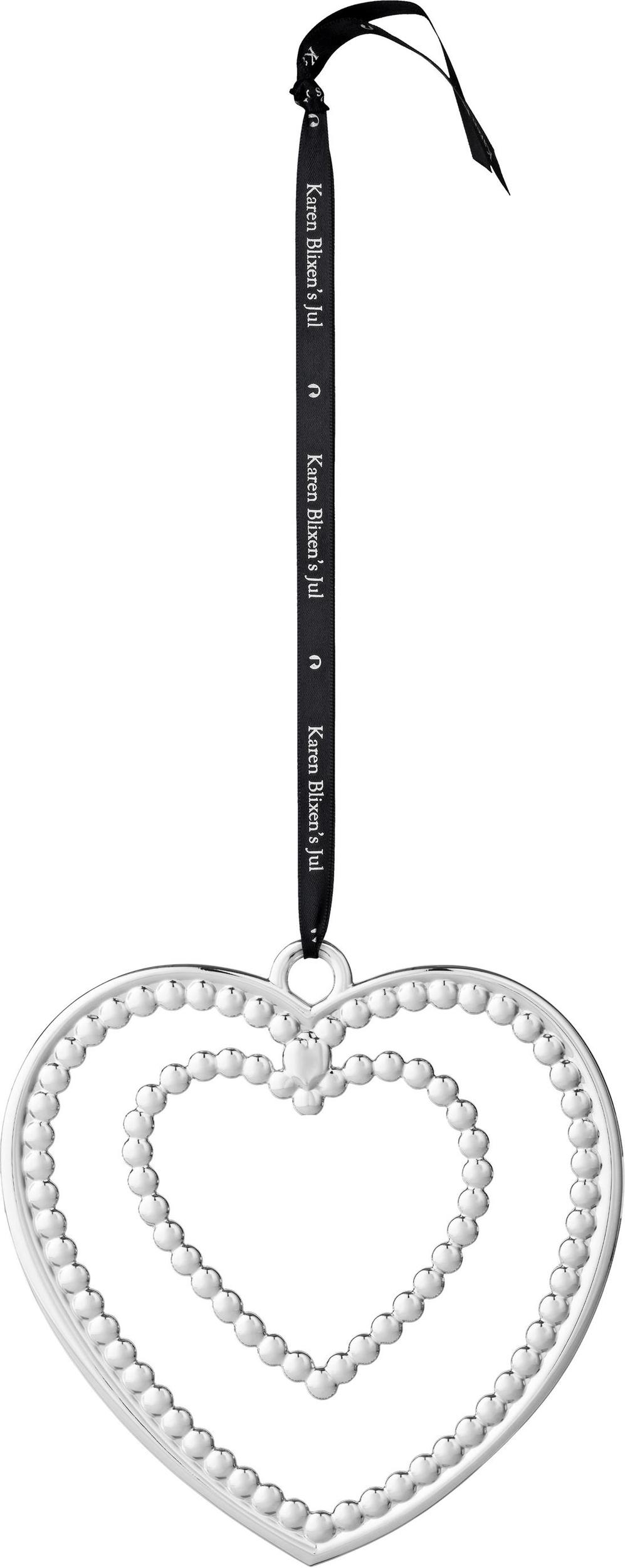 Karen Blixen Christbaumschmuck 12 cm Herz aus Kugeln silberfarben