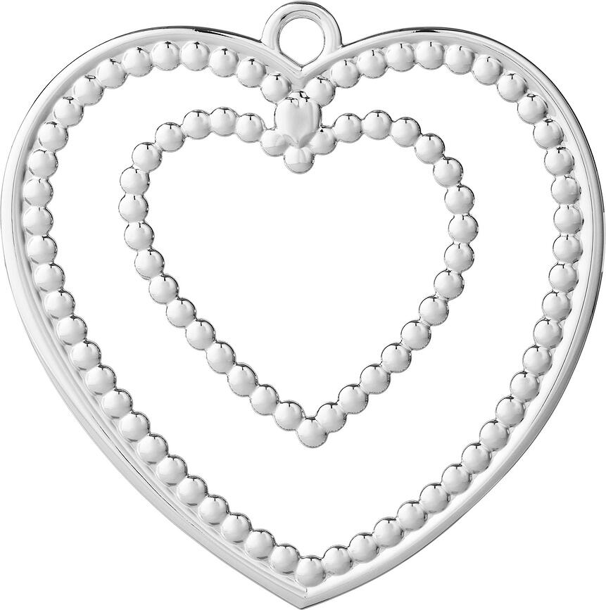 Karen Blixen Στολίδι Καρδιά από χάντρες, 12 cm, ασημένιο