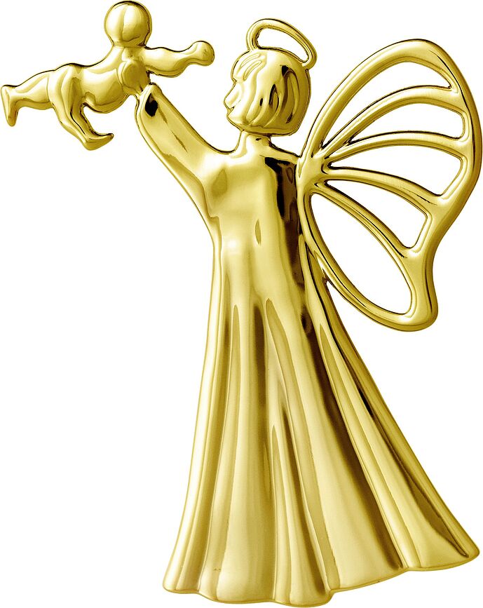 Karen Blixen Okrasek božični, angel z dojenčkom, zlat
