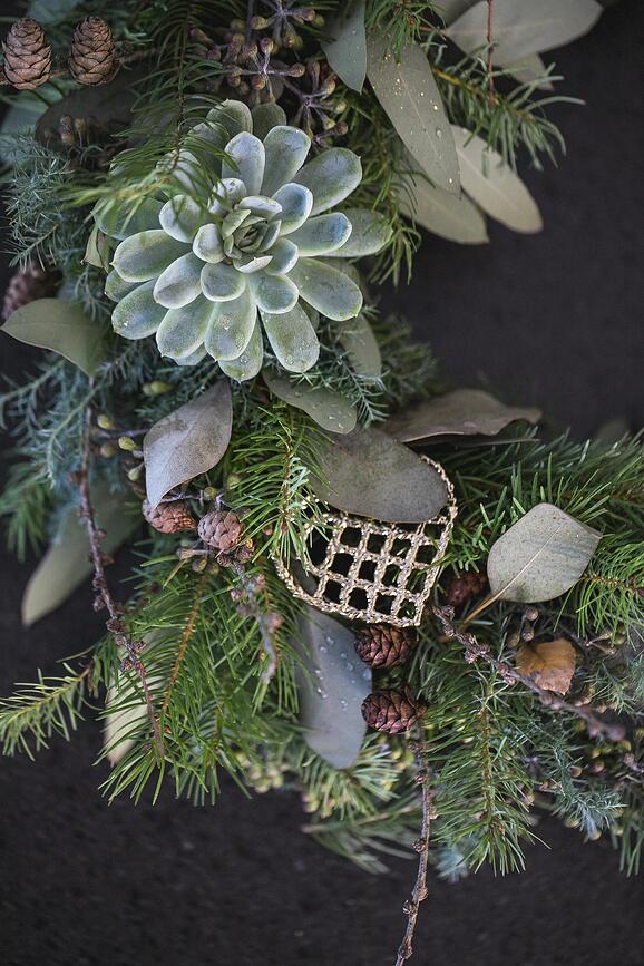 Karen Blixen Χριστουγεννιάτικο Στολίδι, καρδιά, καρό, χρυσό