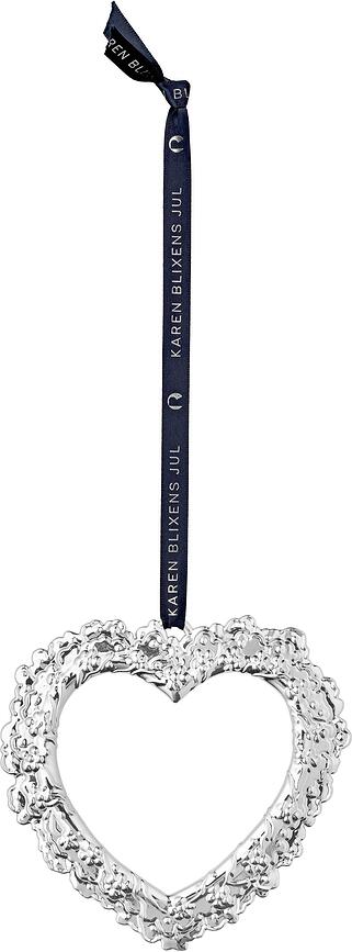 Karen Blixen Suspension de Noël cœur avec des fleurs, 11,5 cm