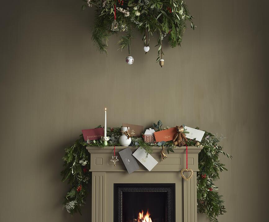 Karen Blixen Ukras božićni srce s cvijećem 11,5 cm srebrni